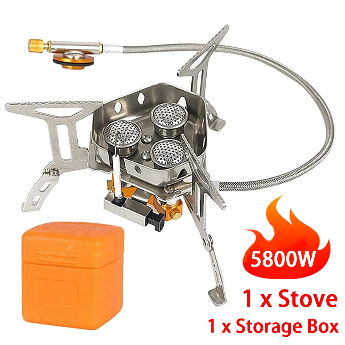 Outdoor Camping Hiking Backpacking Parties - Gas Portable 3 Head Stove 5800W