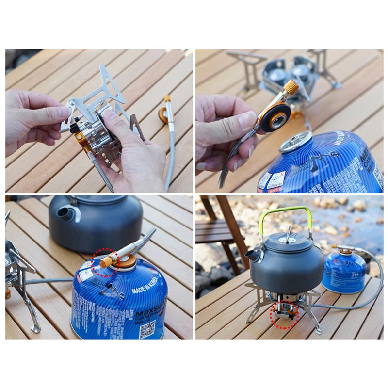 Outdoor Camping Hiking Backpacking Parties - Gas Portable 3 Head Stove 5800W