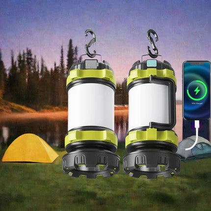 Alpswolf 2 Pack Camping Lantern Rechargeable, Led Lantern Camping Flashlight with 4000 Capacity Power Bank, 6 Modes, IPX4 Waterproof, Portable Rechargeable Lanterns for Power Outage, Hiking, Outdoor - OP Trading Post